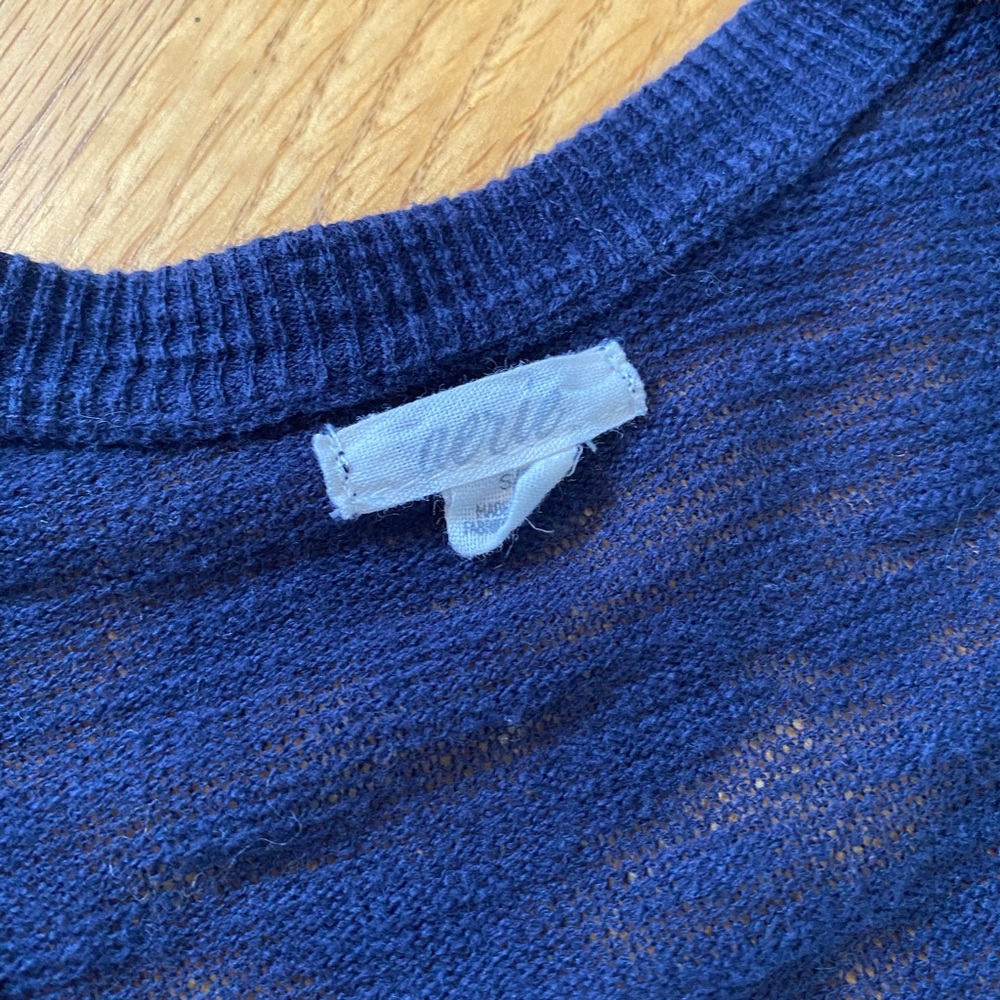 Aerie high-low short-sleeved Cardigan in navy - Picture 4 of 7